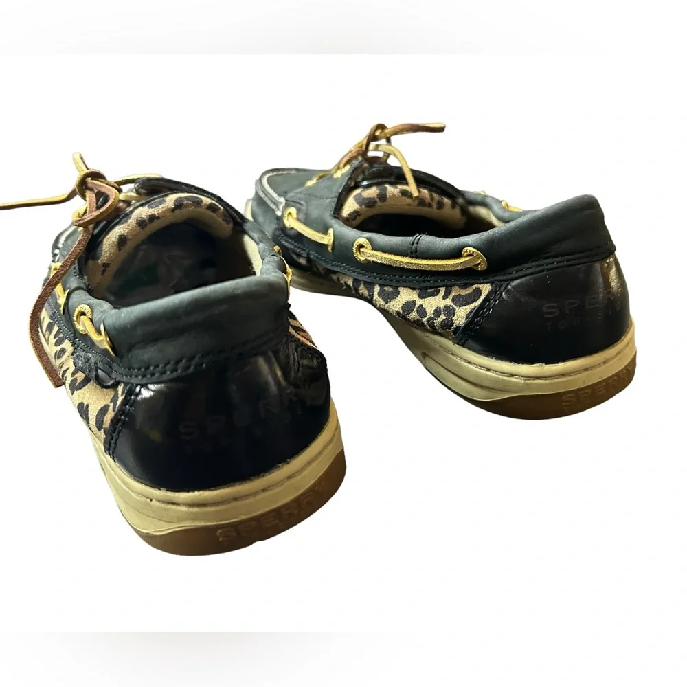 SPERRY womens 11M Firefish Leopard slip on Boat Shoes loafers EUC - Picture 5 of 9
